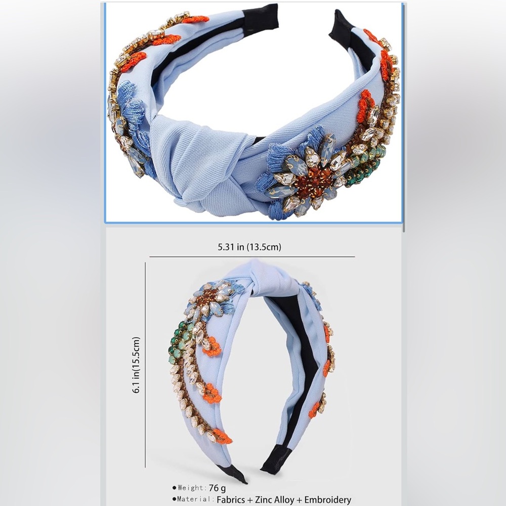 Embellished Blue Headband - Picture 2 of 2